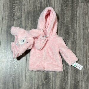 New Carter’s Pink baby girl 3 piece ' hooded jacket with ears
